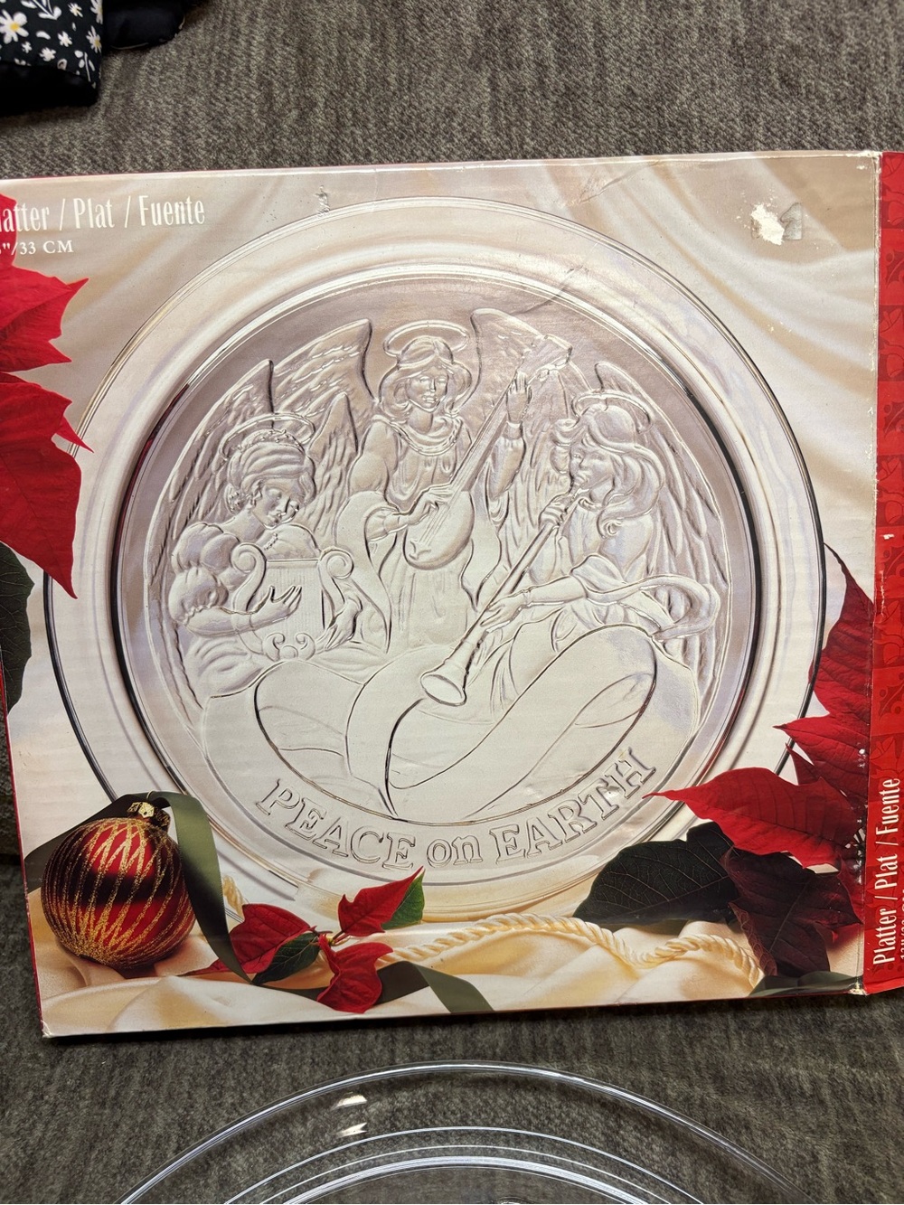 Vintage Indiana Glass ‘Peace on Earth' Holiday Serving Platter